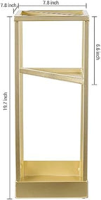 MyGift 20 Inch Brass Tone Metal Umbrella Stand with Drip Tray - Image 5