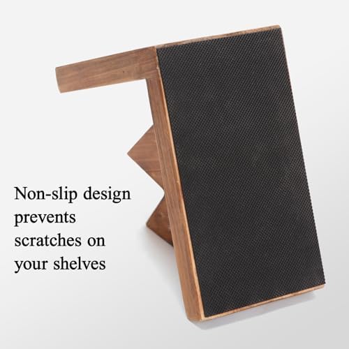 NIKKY HOME Heavy Duty Non Slip Rustic Woodland Mountain Wood Bookend Cute Bear Book Ends Book Stoppers for Cabin Decor Home and Office Shelves Children - Image 5