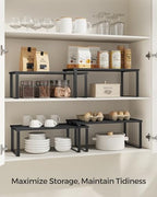 SONGMICS Cabinet Organizer Shelf, Set of 4 Spice Rack, Kitchen Storage - Image 3