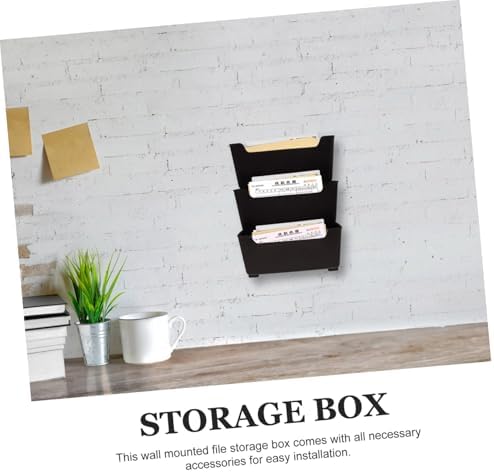 Holibanna 1Set Wall Mounted File Organizer Rack Multifunctional Clear Document Holder for Office Home Stylish Mail Receipt Magazine Storage - Image 3