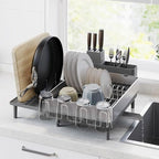 SONGMICS Dish Drying Rack, Expandable Stainless Steel, with Rotatable Spout by SONGMICSbySONGMICSHOME