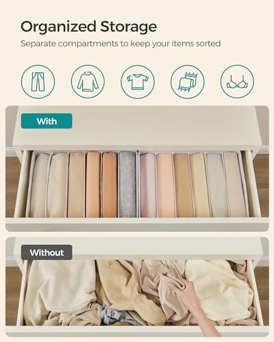 SONGMICS Set of 6 Foldable Wardrobe Clothes Organizers, 6-Compartment - Image 3