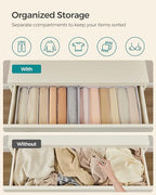 SONGMICS Set of 6 Foldable Wardrobe Clothes Organizers, 6-Compartment - Image 3