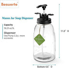 Glass Laundry Detergent Container - Besuerte Large Capacity Liquid Laundry Detergent Dispenser with Refillable & Reusable 2x50oz Mason Jars and Save Effort Pump Aid Handle, Black Cap - Image 5