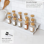 KitchenEdge 3-Tier Expandable Spice Rack Organizer, White - Image 5