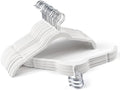 Sishynio Premium Velvet Shirt Hangers 30 Pack, Non-Slip 360° Swivel Hook Slim Felt Hanger, Space Saving Flocked Hangers for Tank Tops, Blouses, Strappy Dresses(White) by Sishynio