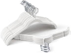 Sishynio Premium Velvet Shirt Hangers 30 Pack, Non-Slip 360° Swivel Hook Slim Felt Hanger, Space Saving Flocked Hangers for Tank Tops, Blouses, Strappy Dresses(White) by Sishynio