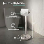 Gatco 1436PN Toilet Paper Holder Stand, Freestanding Floor Stand for Bathroom, Polished Nickel, Weighted Base, 22 Inch - Image 4