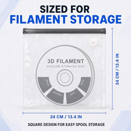 3D Printer Filament Vacuum Storage Bags, 20 Bags, Pump and Desiccants - Image 3