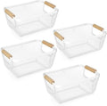Ziliny 4 Pcs Mesh Wire Baskets for Organizing, Small, Cream White by Ziliny