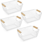 Ziliny 4 Pcs Mesh Wire Baskets for Organizing, Small, Cream White by Ziliny