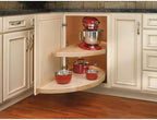 Rev-A-Shelf 32" Dual Shelf Half Moon Lazy Susan Organizer, Wood - Image 2
