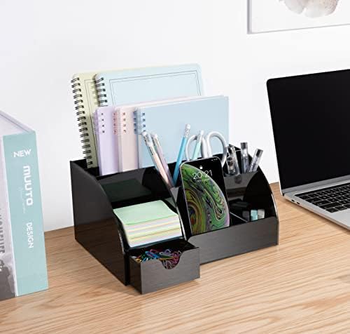 My Space Organizers Black Desk Organizer with 9 Compartments - Desktop Office Supplies and Desk Accessories Organizer - Image 4