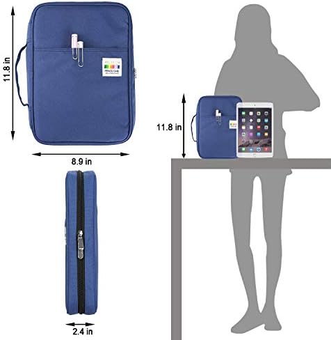 YOUSHARES 166 Slots Colored Pencil Case, 110 Slots Gel Pens fo Coloring Case Organizer, Handy Multilayer Color Pencil Holder for Glitter Gel Pens, Refills, Colored Pencils for Adults & Artist (Blue) - Image 6