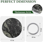 Koville 12'' Black Marble Lazy Susan for Dinning, Marble Turntable for Kitchen Counter, Lazy Susans Organizer for Cabinet, Serving Rotation Spinning Tabletop Organizer Swiveling, Spice Rack Storage - Image 2