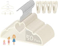 Velvet Baby Hangers, Kids Hangers with Clips for Toddler & Infant Clothes by OneDream