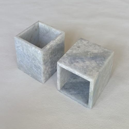 Natural Marble Stone Square Storage Container Empty Vessel Holder Cup for Candle/Pens/Sundries items (Blue Crystal Marble) - Image 6
