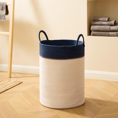 LA JOLIE MUSE 72L Extra Large Cotton Rope Laundry Basket, Blanket Basket - Image 4
