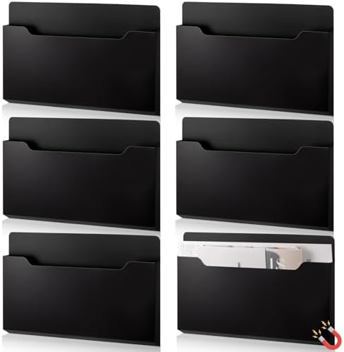 Fuutreo Magnetic Wall File Holder,6pcs,Black,Horizontal-large by Fuutreo