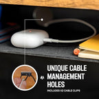 COREMINDED Under Desk Storage Shelf - Carbon Steel Under Desk Tray with Cable Management, Mountable Add-On Shelf for Table & Office Desks (7.5" x 8" x 2.8") - Image 4