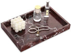 Marble Bathroom Vanity Tray, Rosso Lepanto, 12"x 8" x1.2" by HESHIBI