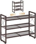 ELYKEN Expandable Shoe Rack for Closet, 3-Tier Metal Bronze Shoe Organizer by ELYKEN