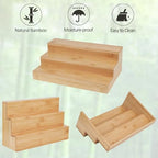 2 Pack 3 Tier Bamboo Spice Rack Organizer for Kitchen Countertop or Cabinet - Image 6