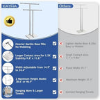 Kayfia 40'' Stainless Steel Towel Rack, Weighted Marble Base, 2 Tier - Image 5