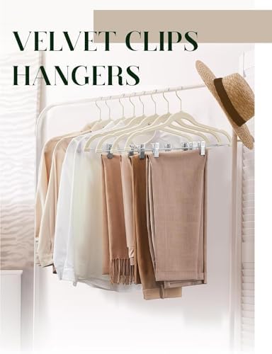 Cozymood Velvet Skirt Hangers 72 Pack Thin Velvet Hanger with Clips - Image 5