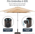 Best Choice Products 55lb Fillable Umbrella Base Stand, Plastic Patio Umbrella Stand with Pole Holder, Adjustment Knob for Outdoor, Lawn, Deck, Asscher Design - Brown - Image 4