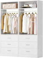 Besiost Closet Systems with 6 Wood Drawers, Closet System Set of 2 by Besiost