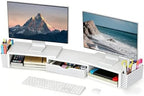 Spacrea Dual Monitor Stand Riser with Drawer and 2 Pen Holders by Spacrea