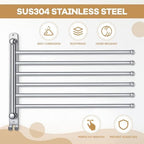 Teenyyou 20.4" Swivel Towel Rack 6 Arms 304 Stainless Steel Sliver - Image 3