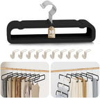 Velvet Felt Pants Hangers 30 Pack, with Cascading Hooks (Black) by UEAKPIC
