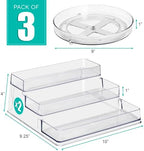 Sorbus Pantry Spice Organizer Set, 3-Tier Seasoning Organizer for Cabinet (2 Pack) and Lazy Susan Spice Rack Turntable 9-Inch, Spice Organization for Cabinet, Condiment Organizer Pantry & Refrigerator - Image 3