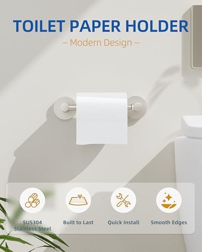 RUACQ Brushed Nickel Toilet Paper Holder Wall Mount for Bathroom, 2 Pack - Image 5