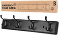 Badiano Heavy Duty Wooden Coat Rack, Wall-Mounted Organizer, 19 Inch, Black by BADIANO