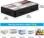 6 Pack Under bed Storage Containers, 90L Large Capacity Bedroom Closet Organizers and Storage Bins Foldable Underbed Storage Bags for Clothes, Blanket, Towels, Comforter, Sweaters, Linen Sheet Black - Image 3