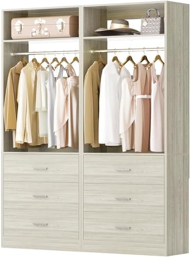 Besiost Closet Systems with 6 Wood Drawers, Closet System Set of 2 by Besiost