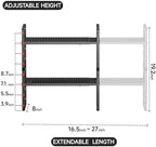 2Pcs Expandable Cabinet Shelf Organizers, 16.5"~27''L, Black - Image 2