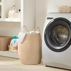 Large Laundry Hamper Basket 65L Woven Blanket Basket, Brown - Image 4