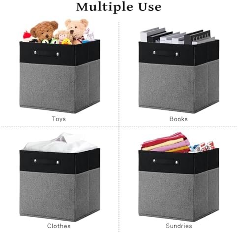 FinishingBo 13x13x13 Storage Cube Bins 6 Pack, Cube Shelf Baskets - Image 5