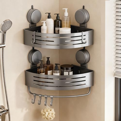 Aluminum Shower Caddy(2-Pack Gray),Shower Shelves for Wall. by Unknown