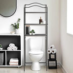 Household Essentials 3-Tier Metal Over the Toilet Bathroom Storage Shelf, Grey - Image 2