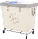 STORAGE MANIAC Commercial Laundry Hamper with Heavy Duty Steel Frame, 320 L Industrial Laundry Basket Cart with Wheels for Hotel, Home, Laundry Room, 31.7''L x 19.3''W x 30.91''H, Large Beige by STORAGEMANIAC