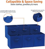Amazon Basics Collapsible Fabric Storage Bins with Handles, Cube Organizer for Home Organization, 10.5"x10.5"x11", Navy, 6 Count (Pack of 5) - Image 5