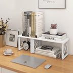 ELITEROO Wooden Desktop Shelf, Freestanding Small Bookshelf Organizers - Image 7