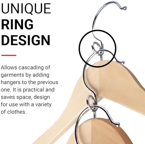 Proman Products Wooden Hangers Kascade Space Saving Clothes Hangers 50 Pack - Image 3