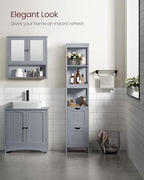VASAGLE Bathroom Floor Cabinet, 2 Drawers, 55.7”H, Dove Gray - Image 7