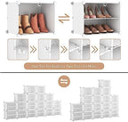ROJASOP Portable Shoe Rack Organizer with Door, 72 Pairs White Shoe Storage Cabine Covered Shoe Rack Shoe Organizer for Closet Entryway Garage Closed Shoe Rack Organizer Cabinet with Doors - Image 6